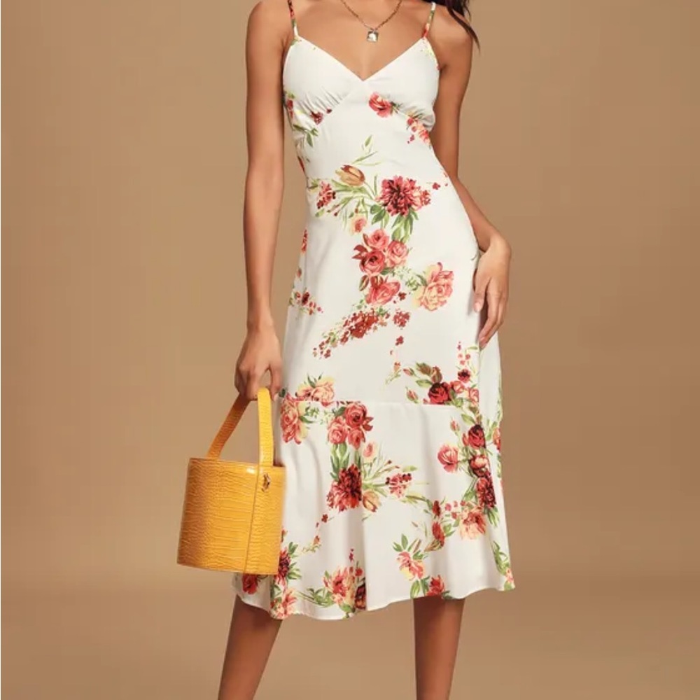 Summer Lovin Lulus Floral Print White Dress